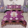 thumbnail image 1 of Homewish Violet Tribal Aztec Queen Comforter Set for Adult, Bohemian Triangle Abstract Bedding Sets, Southwestern Reversible Bedding Comforter Set, Ultra Soft Bedroom Decor, 3 Pieces, 1 of 8