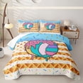 thumbnail image 1 of Homewish Volleyball Ice Cream Drip Quilt King,Waffle Us Flag King Coverlet Set,3pcs, 1 of 7
