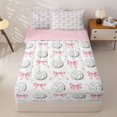 thumbnail image 1 of Homewish Volleyball Kids Zipper Twin Comforter Sets with Fitted Sheet and 2 Pillowcases, Princess Bowknot Zipper Bedding Set, Pink Reversible, 4-Piece, 1 of 6
