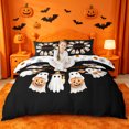 thumbnail image 1 of Homewish Warm Halloween Witch Ghost Bedding,Pumpkin Lantern Pattern Duvet Cover Full,Black Orange,Halloween Reversible,3-Piece,1 Duvet Cover and 2 Pillowcases, 1 of 6