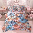 thumbnail image 1 of Homewish Watercolor 3D Daisy 7-Piece Bedding Comforter Set,Cartoon Flower Floral King Bedding Sets,Pink Blue Bed Sheets For Kids,Microfiber Bedroom Decor Reversible, 1 of 8
