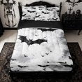 thumbnail image 1 of Homewish Watercolor Bat Silhouette Zipper Full Size Comforter Sets with Fitted Sheet and 2 Pillowcases for Kids, Halloween Spooky Animal Zipper Bedding Set, Black Reversible, 4 Pieces, 1 of 6