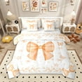 thumbnail image 1 of Homewish Watercolor Bow Twin Bedding Sets 7-Piece for Cute Girls, Orange Star Butterfly Bedding Comforter Set, Princess Bowtie Sheet Sets, Breathable Home Decor, 1 of 8
