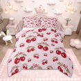 thumbnail image 1 of Homewish Watercolor Cherry Full Size Comforter Sets for Girls, Kawaii Bowtie Bedding Comforter Set, Tropical Fruit Leaves Bedding Sets, Red Pink Room Decor, 1 of 8