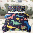 thumbnail image 1 of Homewish Watercolor Dinosaur Dino 7pcs Bedding Comforter Set,Colorful Flower Floral Queen Bedding Sets,Safari Animal Queen Sheet Sets For Boys Kids,Luxury Bedroom Decor Reversible, 1 of 8