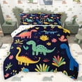 thumbnail image 1 of Homewish Watercolor Dinosaur Dino Queen Comforter Set,Colorful Flower Floral Bedding Sets,Safari Animal Bedding Comforter Set For Boys Kids,Luxury Bedroom Decor Reversible,3 Pieces, 1 of 8