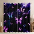 thumbnail image 1 of Homewish Watercolor Gradient Butterfly Black Out Curtains,3D Colorful Butterflies Curtains Pack of 2 (42x63 Each),Pink Black Bedroom Curtains For Girls Teens,Luxury Bedroom Decor, 1 of 6