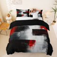 thumbnail image 1 of Homewish Watercolor Gradient Duvet Cover Queen,Geometric Artwork Queen Bedding,Black Red,Black Reversible,3-Piece,1 Duvet Cover and 2 Pillowcases, 1 of 6