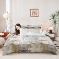 thumbnail image 1 of Homewish Watercolor Grid Duvet Cover Queen,Classic Abstract Queen Bedding,Brown,Light Gray Reversible,3 Pieces,1 Duvet Cover and 2 Pillowcases, 1 of 6