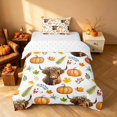 thumbnail image 1 of Homewish Watercolor Highland Cow Twin Duvet Cover, Pumpkin Maple Leaf Twin Bedding, White Orange Green Brown, Reversible 2pcs, 1 Duvet Cover and 1 Pillowcase, 1 of 5