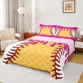 thumbnail image 1 of Homewish Watercolor Ink Painting Full Size Sheets,Baseball Sport Bed Sheets,Yellow White Hotpink Sheet Sets For Teens,Microfiber Bedroom Decor,4pcs, 1 of 7