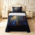thumbnail image 1 of Homewish Watercolor Nature Tree Twin Sheets,Navy Stars Galaxy Bedding,3-Piece,1 Flat Sheet,1 Fitted Sheet and 1 Pillowcase, 1 of 6