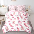 thumbnail image 1 of Homewish Watercolor Perfume Flowers 7-Piece Twin Bedding,Fashion High Heels Bedding Comforter Set,White Pink,Pink Reversible, 1 of 8