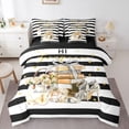 thumbnail image 1 of Homewish Watercolor Perfume High Heels 7-Piece King Bedding,Classic Books Handbag King Bed in a Bag,Cream,Black Reversible, 1 of 8