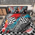 thumbnail image 1 of Homewish Watercolor Splash Ink 7-Piece Twin Bedding Sets,Racing Flag Bedding Comforter Set,Sport Car Game Sheet Sets For Boy,Microfiber Bedroom Decor Reversible, 1 of 8