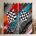 thumbnail image 1 of Homewish Watercolor Splash Ink Blackout Curtains Set of 2 (52x84 Each),Racing Flag Window Curtains,Sport Car Game Curtains and Drapes For Boy,Microfiber Bedroom Decor, 1 of 6