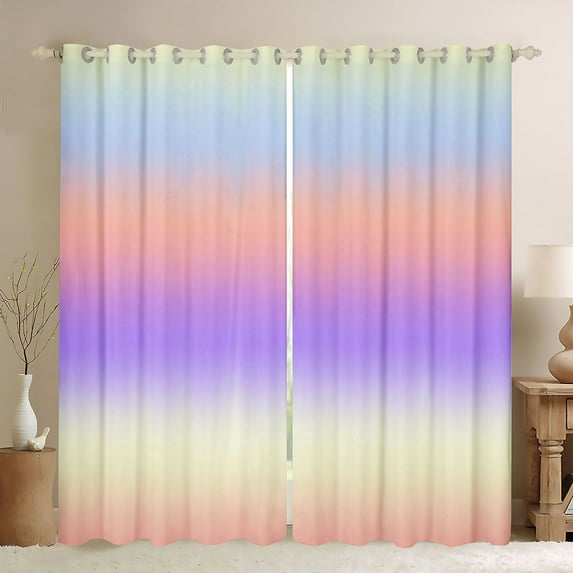 Homewish Watercolor Tie Dye Black Out Curtains For Female Men Adults,Abstract Ombre Curtains Pack of 2 (42x63 Each),Gradient Vintage Aesthetic Bedroom Curtains,Luxury Bedroom Decor