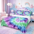 thumbnail image 1 of Homewish Watercolor Tie Dye Queen Sheet Sets,Modern Asethetic Artistic Flat Sheet,Green Purple Blue Queen Fitted Sheet For Men Women,Breathable Home Decor,4-Piece, 1 of 7
