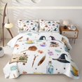 thumbnail image 1 of Homewish Watercolor Witch Halloween Twin Quilt Set,Magic Cartoon Book Print Twin Coverlet Set,Cream White,2 Pieces, 1 of 7