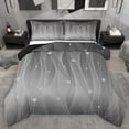 thumbnail image 1 of Homewish Wave Striped Lines Bedding Comforter Set,Modern Abztract Geometric Twin Comforter Sets,Gray White Bedding Set For Teens,Super Cozy Room Decor Reversible,2pcs, 1 of 8
