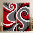 thumbnail image 1 of Homewish Wave Striped Lines Blackout Curtains Set of 2 (52x84 Each),Bohemain Geometric Window Curtains,Red Gray Black Curtains and Drapes For Teens,Super Cozy Room Decor, 1 of 6