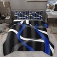 thumbnail image 1 of Homewish Wave Stripes Lines Bedding Comforter Set,Modern Geometric Desgin Twin Comforter Sets,Blue White Gray Bedding Set For Boys Teens,Ultra Soft Home Decor Reversible,2pcs, 1 of 8