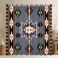 thumbnail image 1 of Homewish Western Boho Aztec Black Out Curtains for Men, Rustic Mandala Hippie Curtains Pack of 2 (42x63 Each), Grey Black Abstract Bedroom Curtains, Living Room Curtains Decor, 1 of 6