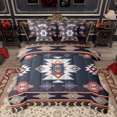 thumbnail image 1 of Homewish Western Boho Aztec Twin Bedding Sets 7-Piece for Men, Rustic Mandala Hippie Bedding Comforter Set, Navy Brown Abstract Reversible Sheet Sets, Super Cozy Room Decor, 1 of 8