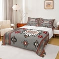 thumbnail image 1 of Homewish Western Boho Aztec Twin Sheet Sets for Men, Rustic Mandala Hippie Twin Fitted Sheet, Grey Brown Abstract Flat Sheet, Super Cozy Room Decor, 3 Pieces, 1 of 7