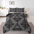 thumbnail image 1 of Homewish Western Boho Skull Queen Comforter Set,Victorian Damask Comforter Sets Queen,Halloween Duvet,Black Reversible,3 Pieces,1 Comforter and 2 Pillowcases, 1 of 7