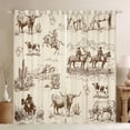 thumbnail image 1 of Homewish Western Cowboy Blackout Curtains Set of 2 (52x84 Each) for Female Men,Farmhouse Horse Cow Window Curtains,Retro Vintage Curtains and Drapes,Microfiber Bedroom Decor, 1 of 6
