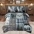 thumbnail image 1 of Homewish Western Cowboy Print Twin Bedding Sets 7-Piece for Men, Green Blue Buffalo Patchwork Bedding Comforter Set, Rustic Farmhouse Reversible Sheet Sets, Super Cozy Room Decor, 1 of 7