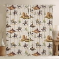 thumbnail image 1 of Homewish Western Cowboys Curtains Pack of 2 (42x84 Each) for Adults Female Men,Botanical Cactus Curtains Blackout,Vintage Aesthetic Bedroom Curtains,Super Cozy Room Decor, 1 of 6