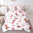 thumbnail image 1 of Homewish Western Cowgirl Boots 7-Piece Twin Bedding,Cute Bowtie Bedding Comforter Set,White Pink,Pink Reversible, 1 of 8