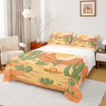 thumbnail image 1 of Homewish Western Desert Cowboy Queen Sheet Sets,Tropical Botanical Cactus Flat Sheet,Green Orange Queen Fitted Sheet For Boys Kids,Breathable Home Decor,4pcs, 1 of 7