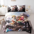 thumbnail image 1 of Homewish Western Dragon 7pcs Queen Bedding,Magic Animal Bedding Comforter Set Queen,Gray,Black Reversible, 1 of 8