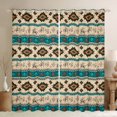 thumbnail image 1 of Homewish Western Hippie Aztec Black Out Curtains for Adult, Cowboy Cowgirl Curtains Pack of 2 (42x63 Each), Wheat Teal Triangle Abstract Bedroom Curtains, Blackout Curtains Home Decor, 1 of 7