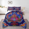 thumbnail image 1 of Homewish Western Hippie Damask Queen Comforter Set for Adult, Retro Mandala Flower Bedding Sets, Rustic Farmhouse Style Reversible Bedding Comforter Set, Luxury Bedroom Decor, 3pcs, 1 of 8