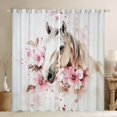 thumbnail image 1 of Homewish Western Horse Black Out Curtains for Teens Boys Girls,Farmhouse Animal Curtains Pack of 2 (42x63 Each),Chic Pink Flowers Bedroom Curtains,Breathable Home Decor, 1 of 6