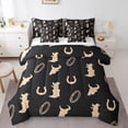 thumbnail image 1 of Homewish Western Horseshoe Boots Twin Bedding Sets 7-Piece for Teens,Black Brown Bedding Comforter Set Microfiber,Southwestern Cowboy Breathable Sheet Sets,Super Cozy Room Decor,Reversible, 1 of 8