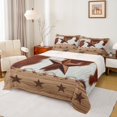 thumbnail image 1 of Homewish Western Texas Stars 4 Pieces Queen Sheet Sets For Adults Boys Girls,Cow Print Ultra Soft Flat Sheet,Retro Rustic Cabin Queen Fitted Sheet,Luxury Bedroom Decor, 1 of 7