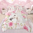 thumbnail image 1 of Homewish Western White Horse Bedding Comforter Set for Women, Romantic Pink Rose Twin Comforter Sets, Kawaii Rustic Animal Reversible Bedding Set, Luxury Bedroom Decor, 2 Pieces, 1 of 8