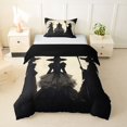 thumbnail image 1 of Homewish Western Witch Twin Duvet Cover for Kids, Vintage Spooky Halloween Moon Twin Bedding, Black Reversible, 2-Piece, 1 Duvet Cover and 1 Pillowcase, 1 of 6