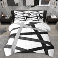 thumbnail image 1 of Homewish White Black Lines 7-Piece Bedding Comforter Set,Modern Asbtract Geometric King Bedding Sets,Minimalism Style Bed Sheets For Men Women,Super Cozy Room Decor, 1 of 8