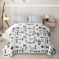 thumbnail image 1 of Homewish White Dog Paw Bone Quilt King,Cartoon Animal King Coverlet Set,3pcs, 1 of 7