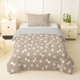thumbnail image 1 of Homewish White Dog Paw Bone Twin Comforter Sets,Beige Bedding Set,Cute Pet Theme Decor,Light Gray Reversible,2 Pieces,1 Comforter and 1 Pillowcase, 1 of 7