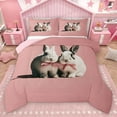 thumbnail image 1 of Homewish White Kawaii Rabbit Full Size Comforter Sets,Zoo Animal Bedding Comforter Set,Pink Bowtie Bowknot Bedding Sets For Girl Teens,Microfiber Bedroom Decor Reversible,3-Piece, 1 of 8