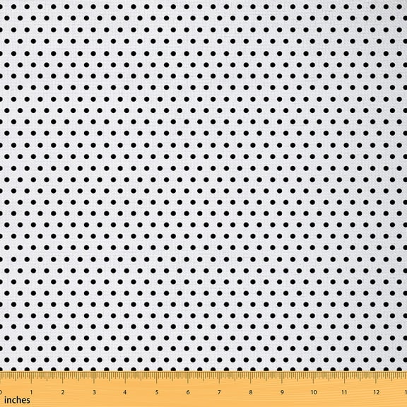 Homewish White Polka Dots Kids 01, Chic Abstract Ombre Room Decor Fabric by the Yard, Modern Simple Style Sewing Fabric, Lightweight Room Decor