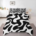 thumbnail image 1 of Homewish White Wavy Spiral Full Size Comforter Sets,Abstract Modern Bedding Comforter Set,Black Reversible,3-Piece,1 Comforter and 2 Pillowcases, 1 of 7