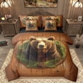 thumbnail image 1 of Homewish Wild Animal Bear 7-Piece Bedding Comforter Set,Country Pine Cone King Bedding Sets,Rustic Farmhouse Cabin Bed Sheets For Kids,Luxury Bedroom Decor Reversible, 1 of 9
